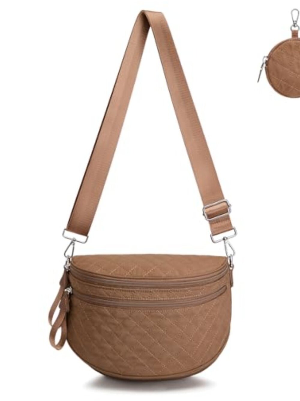 Water Resistant Nylon Bum Bag Crossbody Fanny Pack with Removable Pouch